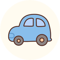 Illustration of a blue car